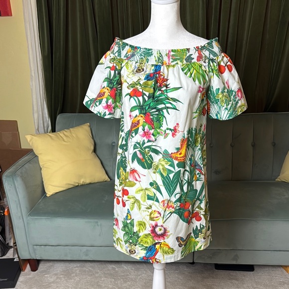 J.Crew off the shoulder tropical print dress - Ratti Into the Wild size 2 - Picture 1 of 5